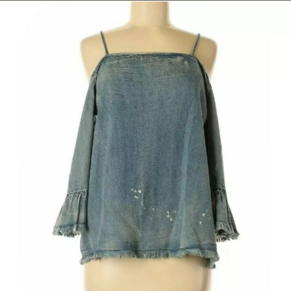 Deja Vu Blue Denim Top Size Medium